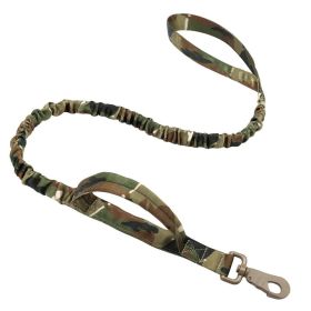 k9 leash; Bungee Dog Leash Tactical Dog Leash Nylon Adjustable Tactical Leash for Dogs Quick Release Military Dog Leash with 2 Control Handle; Bungee (Specifications (length * width): 100-150cm, Colors: Khaki)