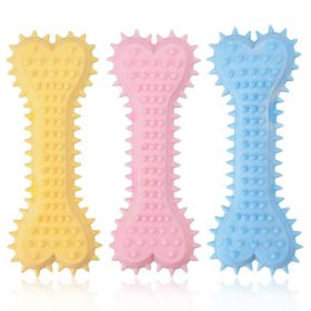 2pcs New dog grinding teeth biting toys Creamy scented with prickly flat bones Large and small dog teeth grinding toys; dog's gifts (Colors: 2pcs, size: Pink)