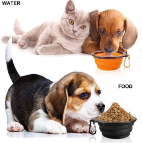 2PCS Folding Bowl Outdoor Portable Dog Bowl Drinking Bowl Dog Bowl Cat Bowl Pet accompanying Cup Dog Bowl (Colors: (2pcs)Small buckle 350ml, size: blue)