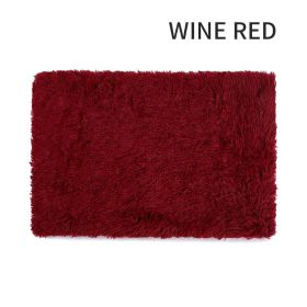 Dog Bed And Extra Matching Cover Sheet Dog Crate Pad Ultra Soft Dog Bed Mat Washable Pet Kennel Bed With Non-Slip Bottom Fluffy Plush Sleeping Mat (Color: Wine red, size: S)