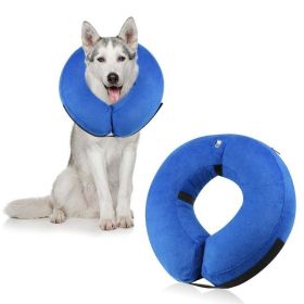 Soft Dog Cone Collar for After Surgery -(S, M, L) Multiple colors-  Inflatable Elizabethan Collar for Dogs Recovery (Colors: CQLQ01 Blue Velcro, size: S)