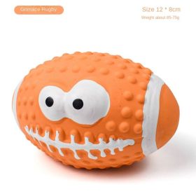 Squeaky Dog Toys; Natural Latex Rubber Dog Balls;  Soft ;  Bouncy & Durable for Small Medium Dogs Puppy Interactive Chew Sound Fetch Play (Colors: Smiley Rugby)