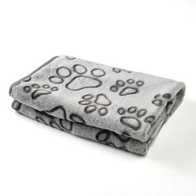 Dog Blanket Non-slip Seat Cushion (Option: Gray Footprints-40x60cm)