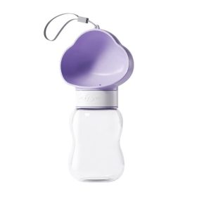 Dog out water bottle dog kettle portable accompanying water bottle dog walking water bottle pet drinking water feeding water dispenser supplies (Colors: Common to cats and dogs, size: Cloud purple trumpet -350ml)