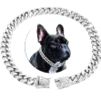 Dog Chain Crystal Artificial Diamondoid Dog Collar Walking Metal Chain Collar With Secure Buckle