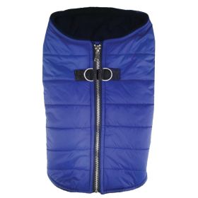 Zip-up Dog Puffer Vest (Color: Navy Blue, size: X-Small)